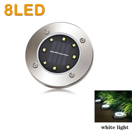 lampe solaire encastrable sol led étanche jardin terrasse allée extérieur moderne argenté