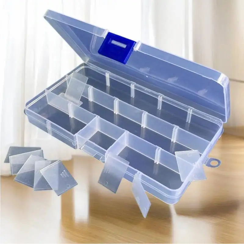 boîte compartiments transparente velours pratique moderne poignées couleurs organisation bijoux pièces vis