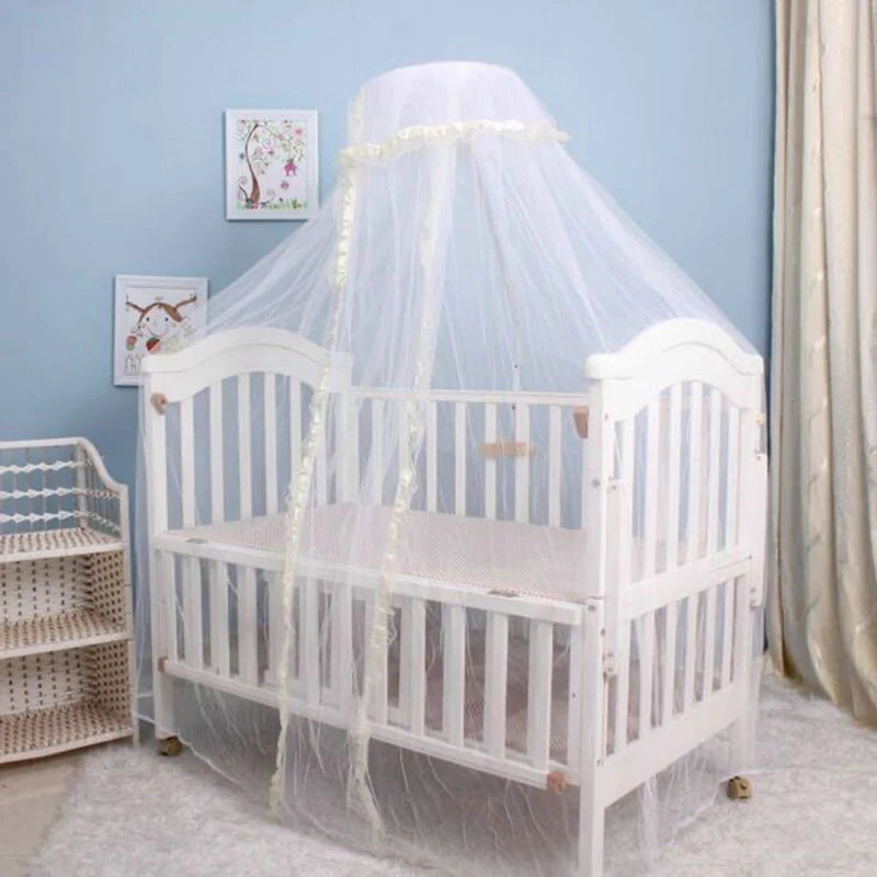 filet protection lit bébé blanc transparent clips géométrique anti moustiques