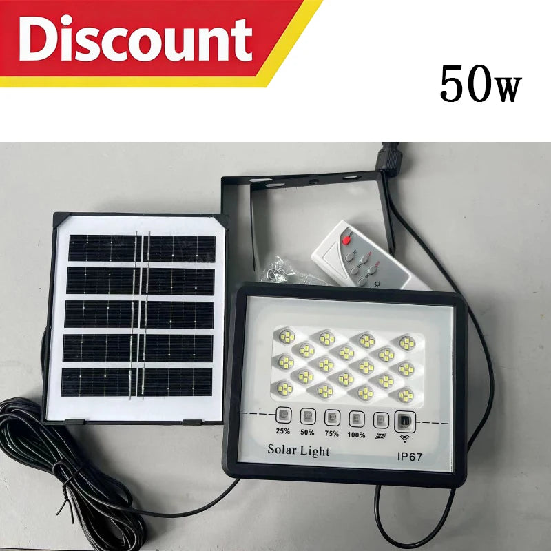 projecteur solaire led moderne ip67 télécommande fixations noir blancextérieur rechargeable autonomephotosensoriel