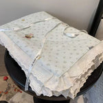 couette coton imprimé floral vintage blanc rose bleu verte translucide 200x230cm