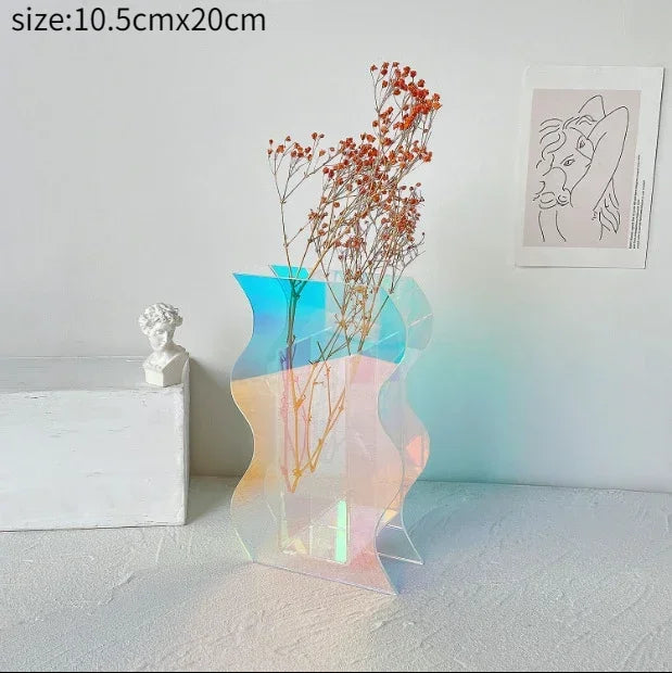 vase géométrique moderne transparent coloré décoration maison table centerpiece floral