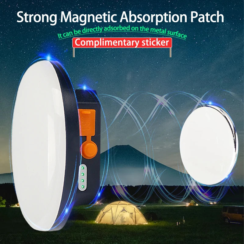lampe led rechargeable portable bleu orange blanc grille hexagonale moderne aimant puissant