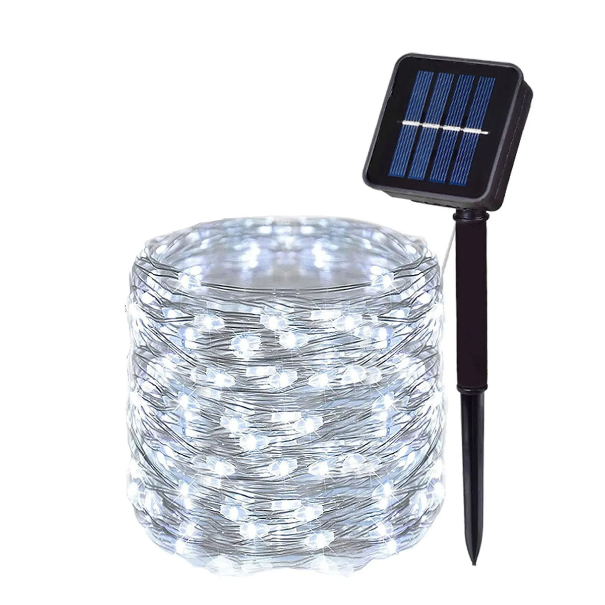 guirlande lumineuse solaire extérieure fil cuivre led étanche décoration jardin patio spikes couleur or