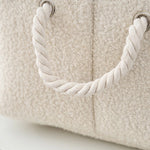 panier jouets peluche imprimé chiens rangement accessoires animaux compagnie moderne confortable anneaux métalliques poignées
