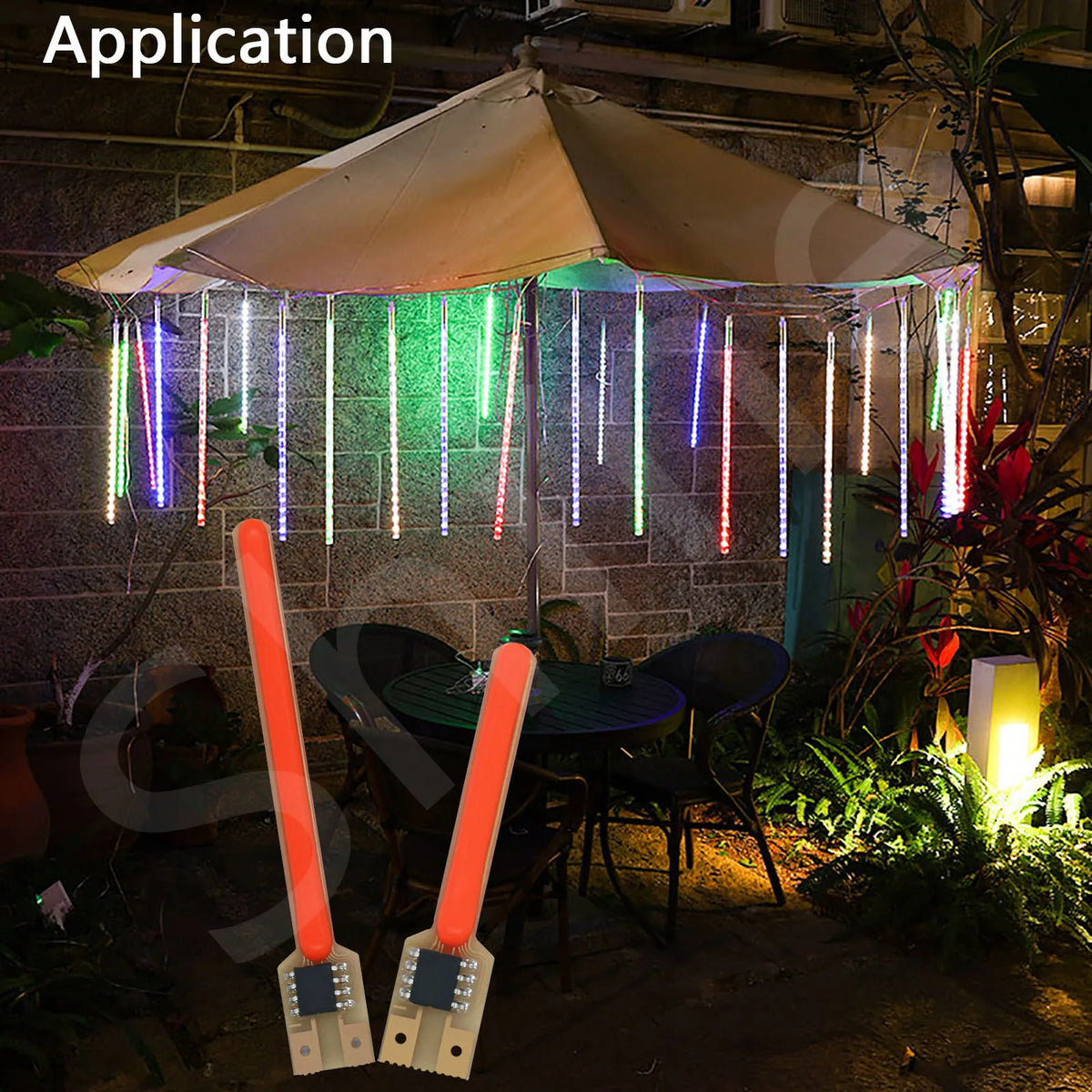 strip led orange jaune green pink decoration 40mm 58mm connecteurs leds