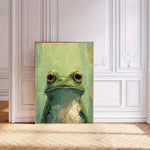 tableau abstrait vert blanc peinture grunge contemporain sans cadre encre toile mur vertical appartement