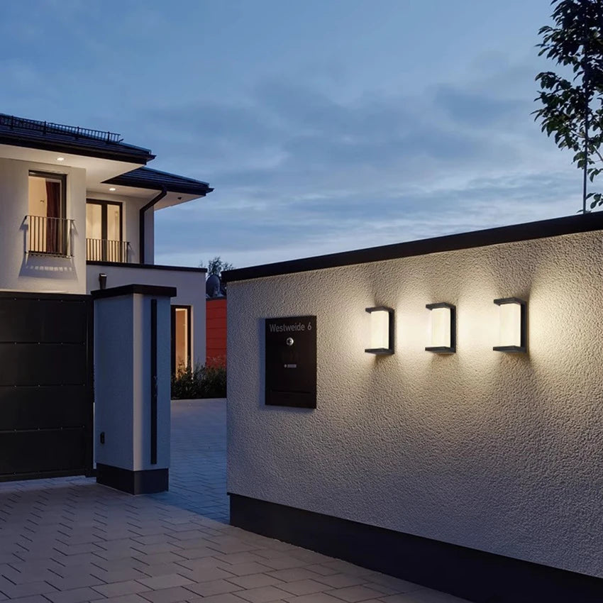 applique murale led moderne noire blanche ip65 vis fixations aluminiumextérieur