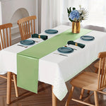 nappe blanche étoiles dorées chemin table vert satiné festif anniversaire mariage enfantsDecorationTableFestiveModernestyleSageGreen