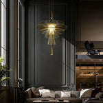 suspension lumineuse moderne dorée cercles concentriques opaque chaîne câble électrique 60 249 lumens 90