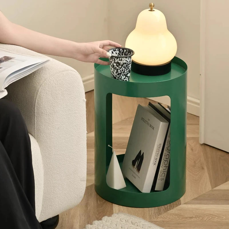 table d'appoint moderne table ronde métal couleur vert noir beige minimaliste salon chambre coucher