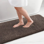 tapis bain doux moelleux moderne antidérapant absorbant salle bain maison gris beige