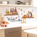 autocollant mural multicolore illustration cuisine textes adhésif occasion fête anniversaire