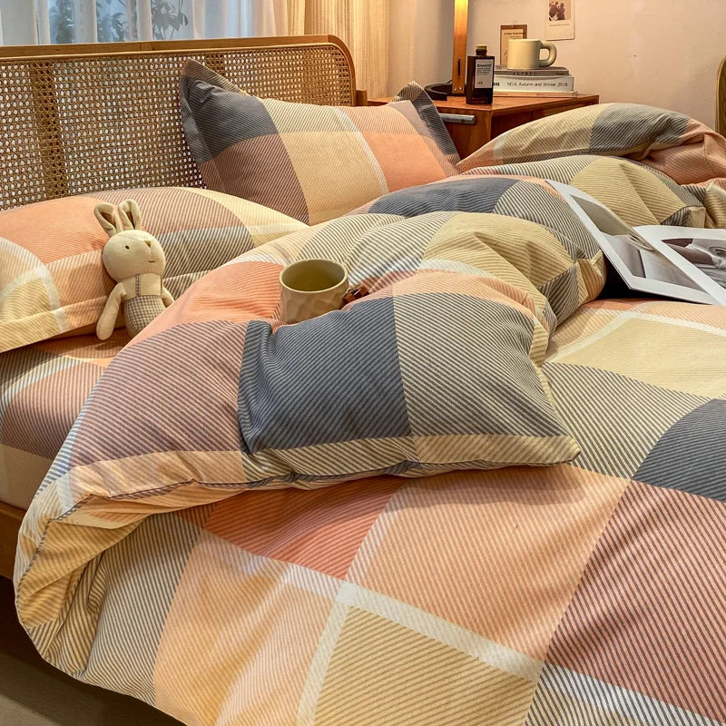 Détail du tissu brossé de la housse de couette