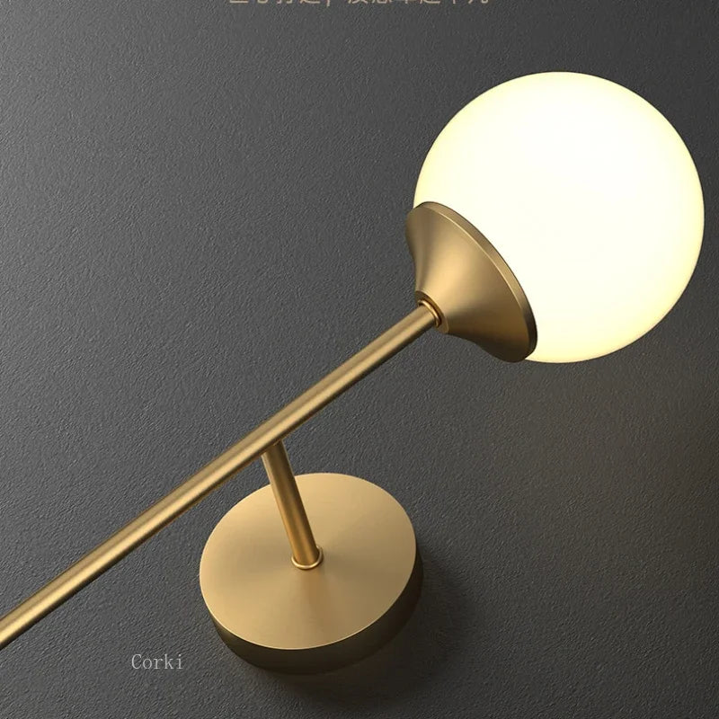 lampe murale moderne or cuivre led sphérique éclairage quotidien minimaliste fixée