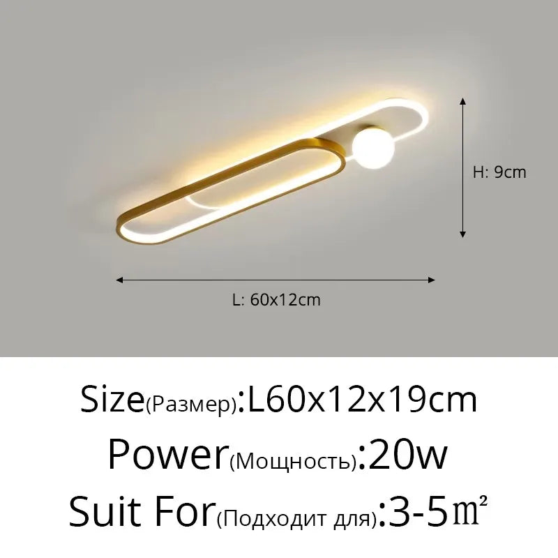 lampe couloir moderne blanc noir doré sans télécommande opacité contemporaine aluminium monté surface