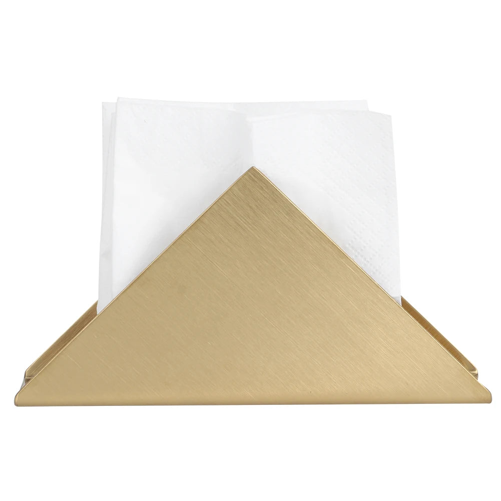 rangement serviettes papier porte doré acier inoxydable moderne brossé mat triangulaire chambre cuisine bain