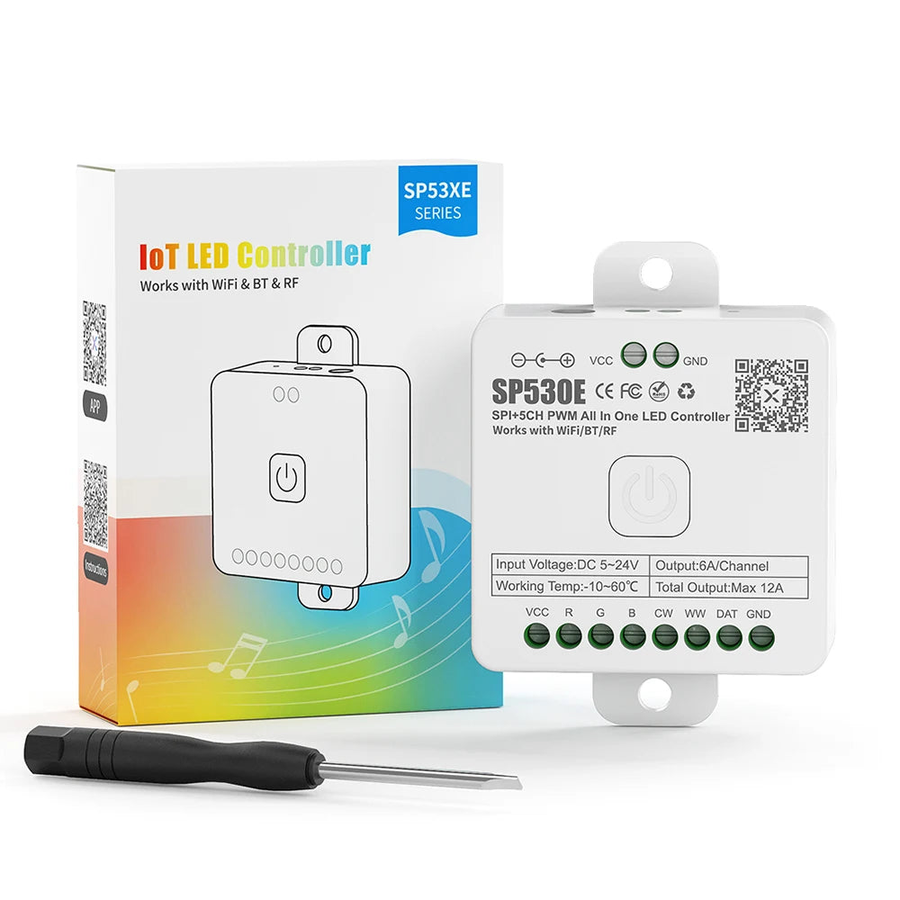 contrôleur led wifi bluetooth 5ch pwm rgbw ws2812 ws2811 sk6812 20m distance modernes