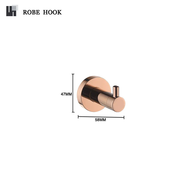 accessoires salle bain or rose moderne finition chrome acier inoxydable porte serviettes anneau crochet