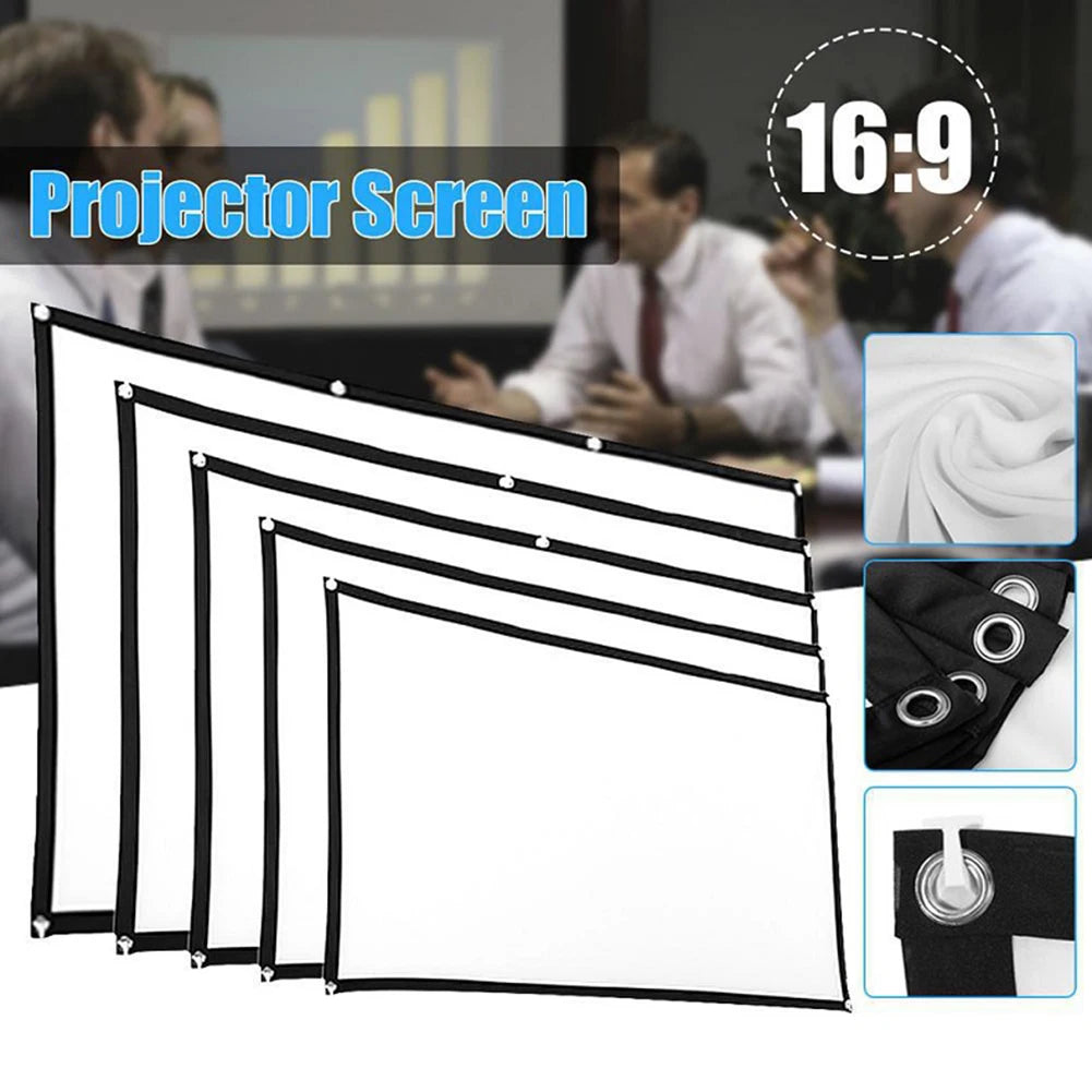 écran projection blanc uni moderne 100 120 150 60 72 84 pouces métalliques