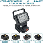 lampe travail led noir moderne interrupteur batteries makita 18v 1600lm 60w