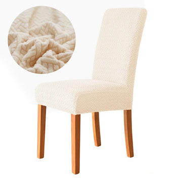 housse chaise moderne extensible tissu jacquard motifs géométriques protection fauteuil cuisine salle manger