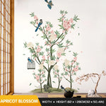 sticker mural fleurs cerisier papillons rose brun blanc adhésif moderne naturel decoration mur chambre