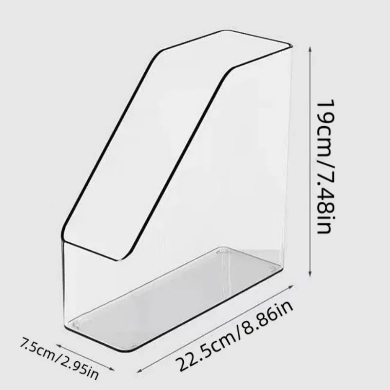 organisateur transparent minimaliste rangement documents livres modernes 19x22.5cm stylos ordinateur portable