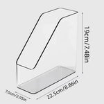 organisateur transparent minimaliste rangement documents livres modernes 19x22.5cm stylos ordinateur portable