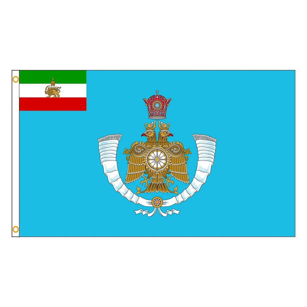 drapeau iran impérial historique décoration murale polyester couronne lion emblème ancien