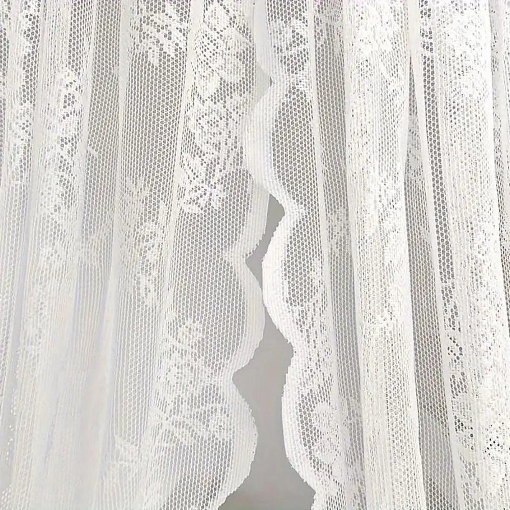 rideau dentelle florale transparent blanc romantique tringle 150x200cm 150x100cm 70x60cm decoration european americain