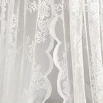 rideau dentelle florale transparent blanc romantique tringle 150x200cm 150x100cm 70x60cm decoration european americain