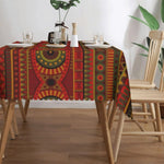 nappe table ethnique géométrique rouge verte noir beige 100% polyester imperméable réutilisable moderne