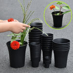 pot fleur plastique noir mat moderne plantes vertes succulentes jardin décoration maison