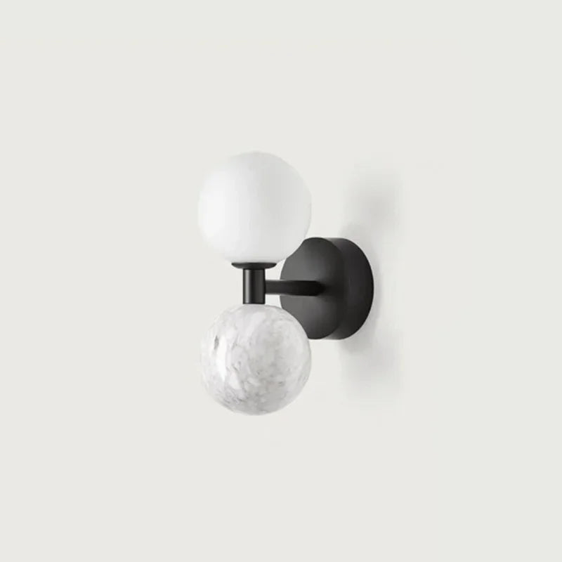 lampes murales marbrées led modernes minimalistes salle bain noir blanc doré