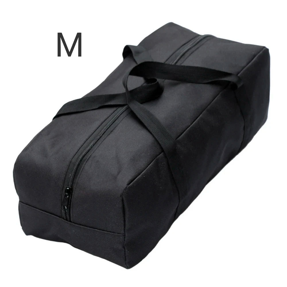 sac rangement oxford noir tissu uni réutilisable fermeture éclair sangles attache velcro utilitaire capacite
