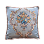 taie d'oreiller polyester broderies florales beige rouge bleu clair marron gris maison hospitalière élégante