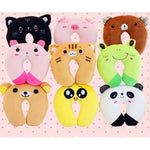 coussin voyage enfant rose jaune noir blanc marron vert orange panda ours porc cartoon