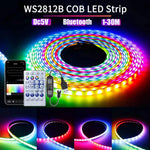 ruban led flexible multicolore moderne controle bluetooth adhésif 5v ws2812b 30mètres led individuelles