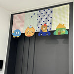 rideau adhésif porte animaux dessins enfants rayures pois couleurs opaques chambre salon