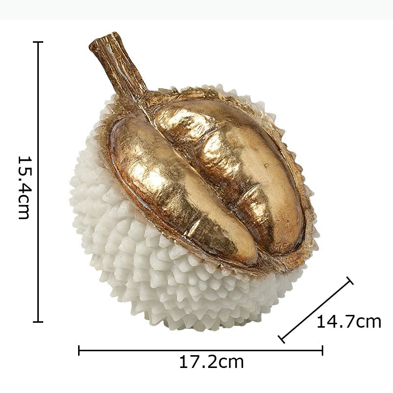 sculpture durian or moderne décoration intérieure contemporaine artiste brillance dorée chambre salon
