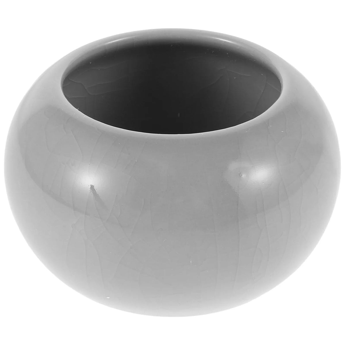 pots fleurs céramique gris craquelé moderne intérieur plantes décoration jardin sphérique élégant durable minimaliste