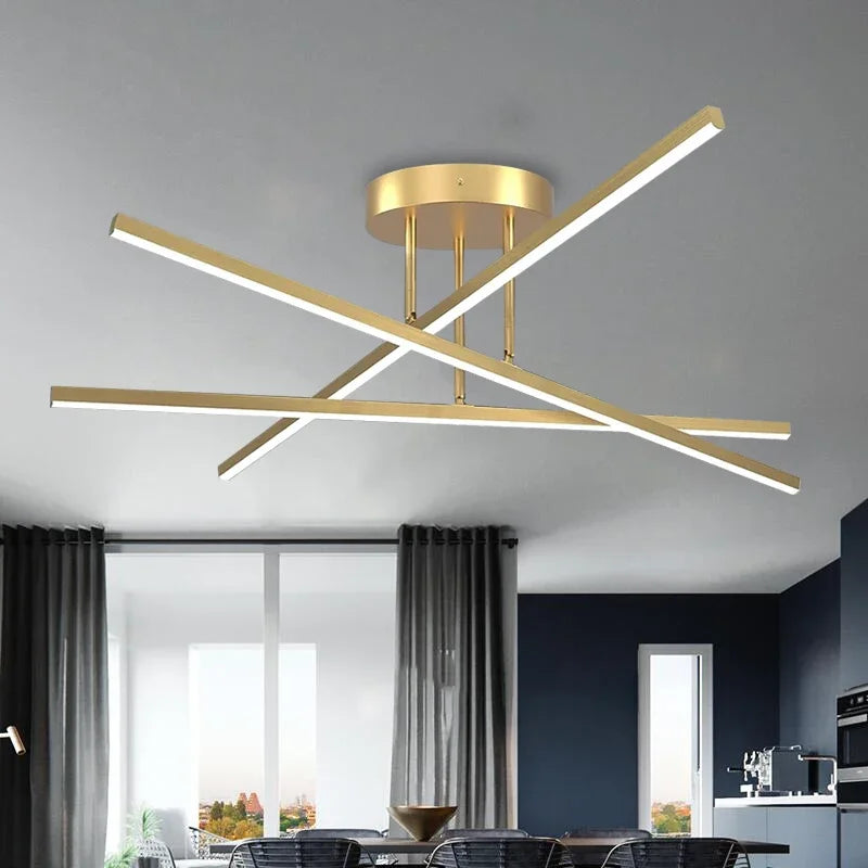 lampe suspendue moderne or noir ampoules led chambre salle manger lumière principale tricolore