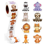 sticker animaux forêt multicolore dessin animé adhésif récompense enfant emballage cadeau festif différents