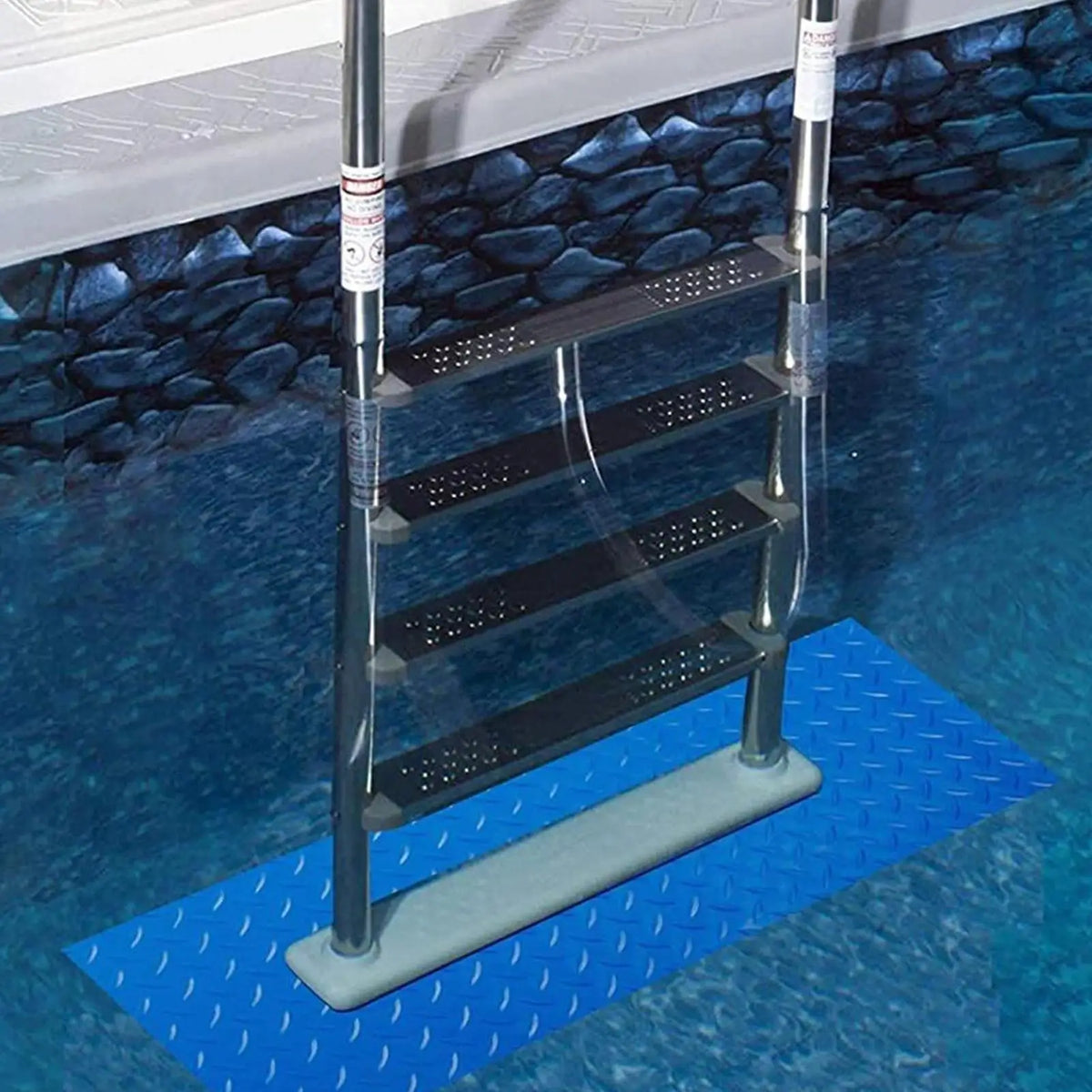 tapis antidérapant sécurité piscine bleu losanges imperméable extérieur