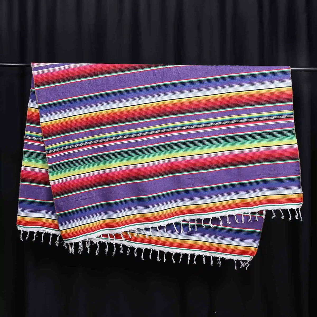 nappe mexicaine serape violet rayures ethnique couverture table mariage festivités