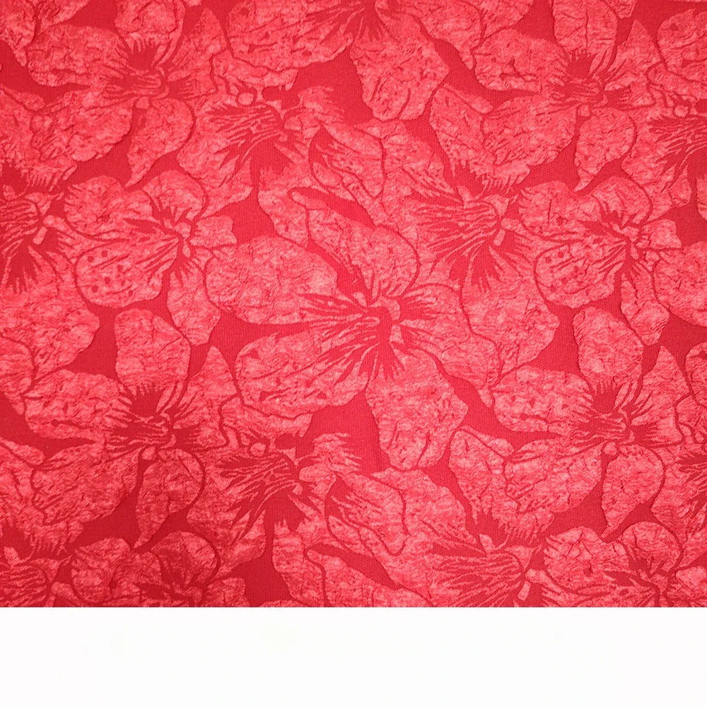 tissu polyester brocart fleurs relief bleu marine rose clair beige gris rouge jaune doré