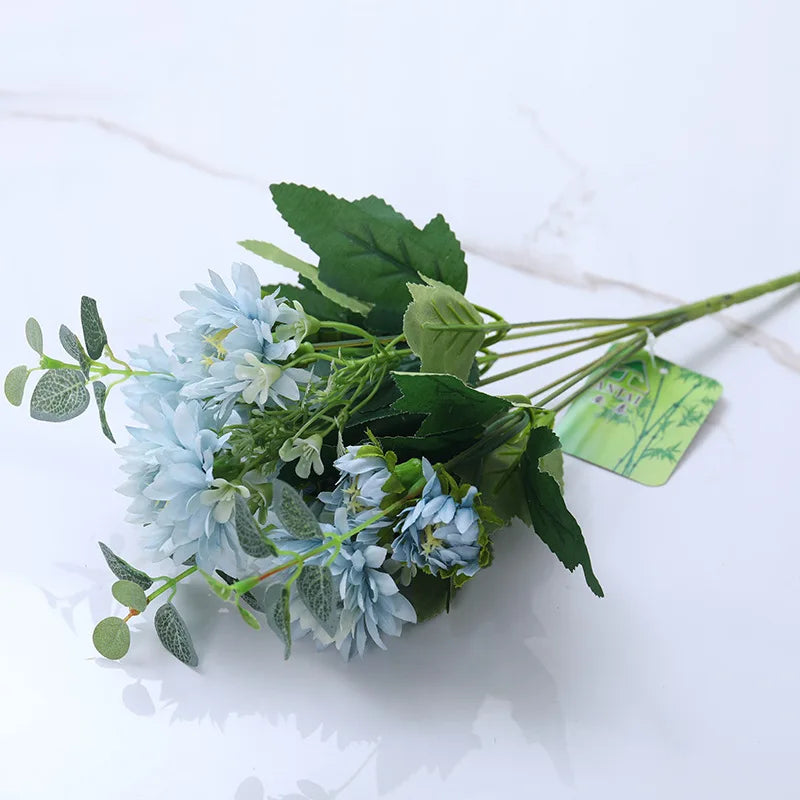 décoration mariage bouquet fleurs artificielles soie vertes blanches intérieur rustique naturel
