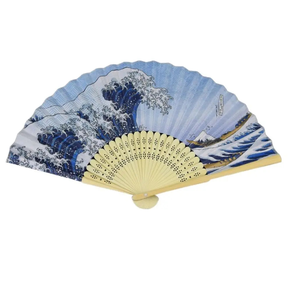 éventails pliants traditionnels japonais paysages fleurs calligraphie bleu beige rouge