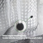rideau douche transparent carreaux géométriques moderne aimants métal inoxydable respectueux environnement